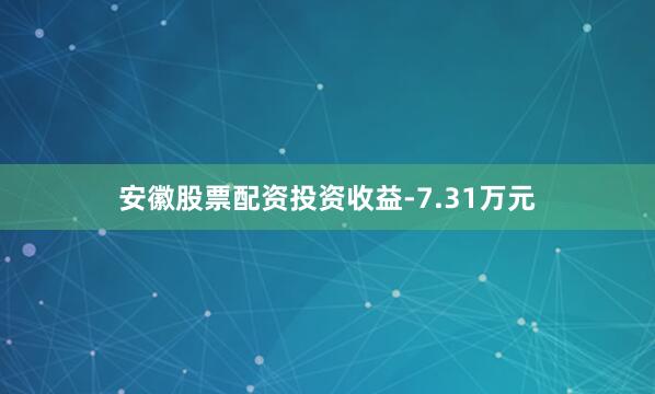 安徽股票配资投资收益-7.31万元